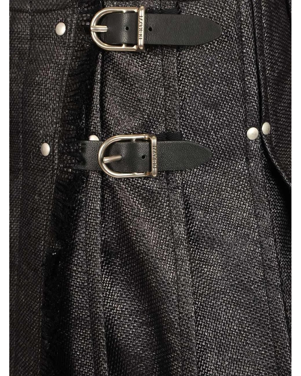 DURAZZI MILANO Black Studded Buckle Kilt