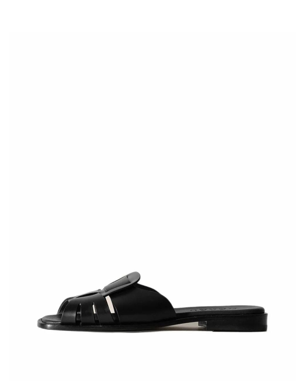 Hereu Black Ancora Squared Flat Sandals