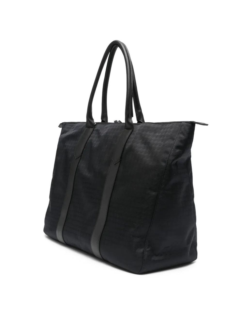 Canali Black Patterned Weekend Bag for men