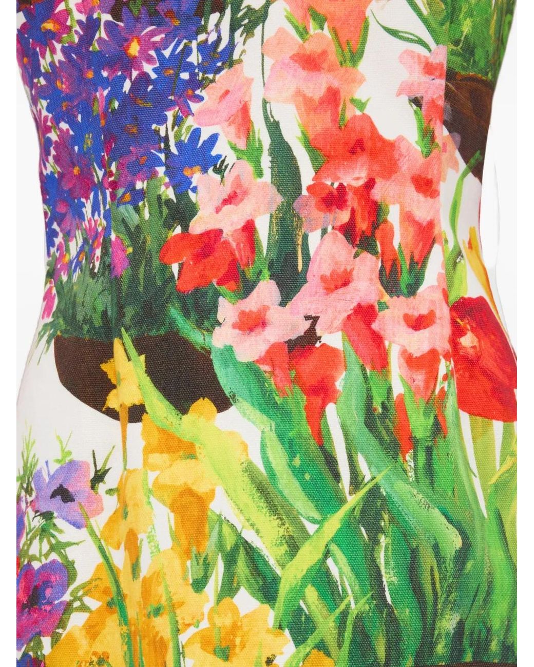 MSGM White Floral-Print Mini Dress