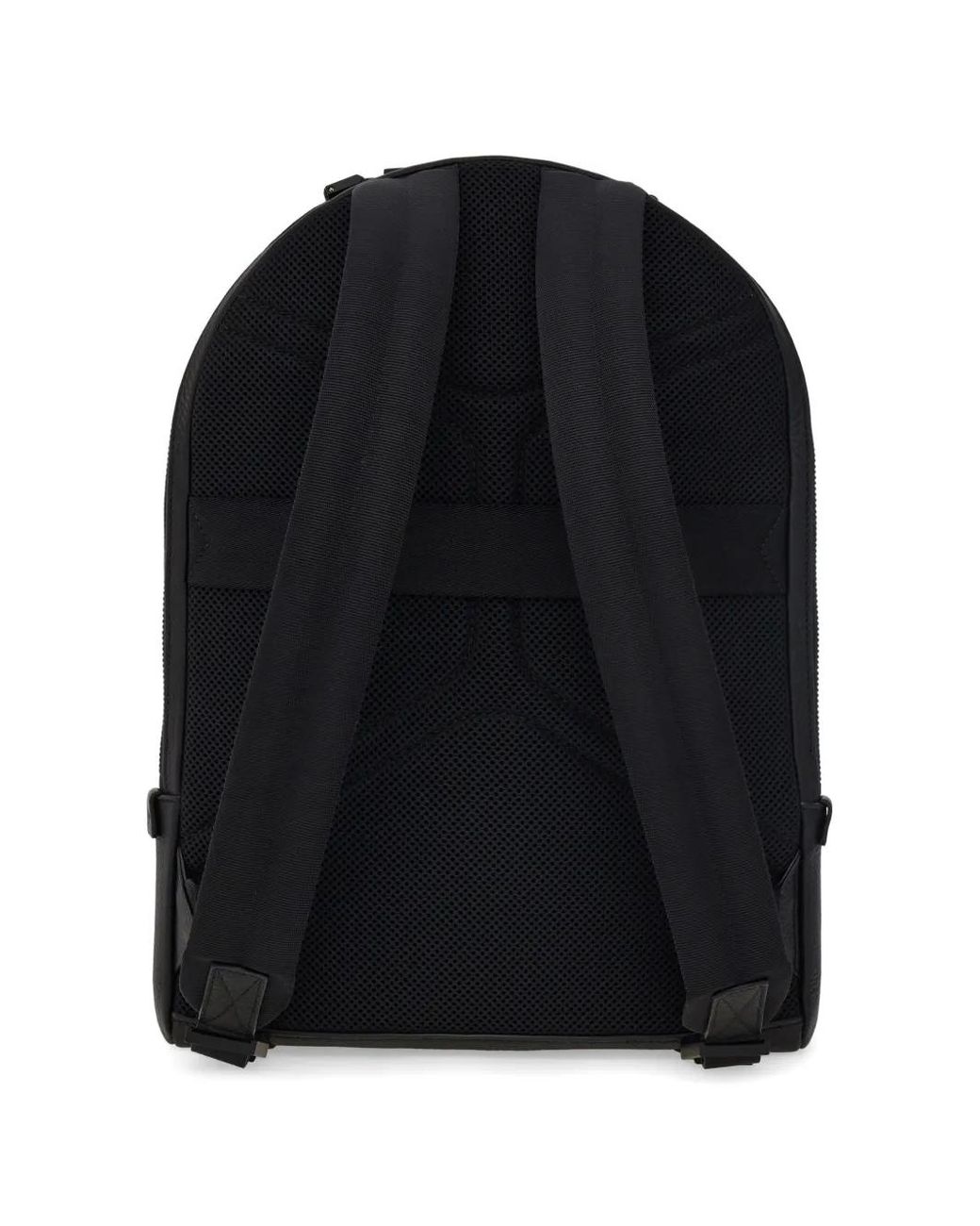 Ferragamo Black Logo Leather Backpack for men