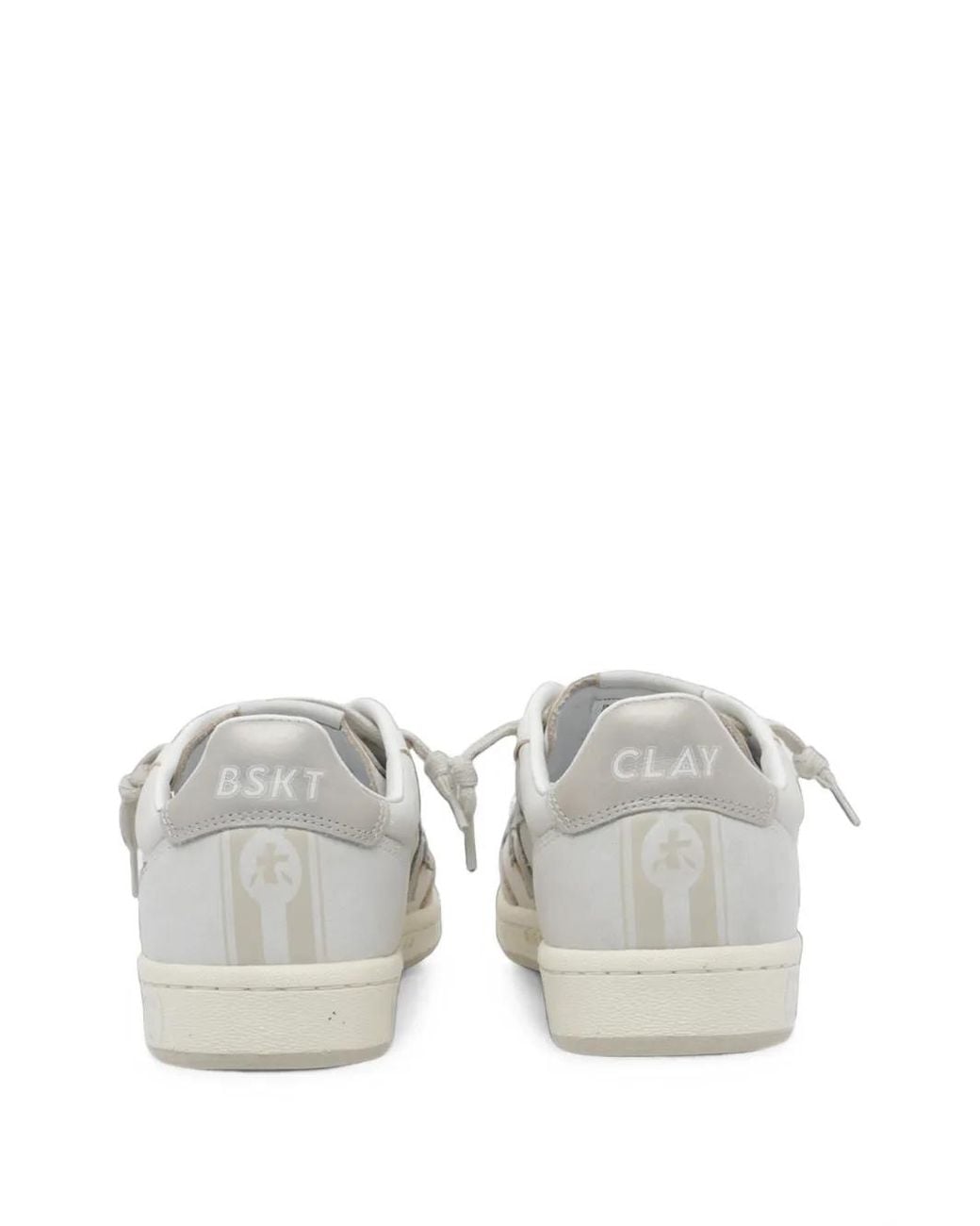 Premiata White Bskt Clay 8447 Logo-Patch Sneakers for men