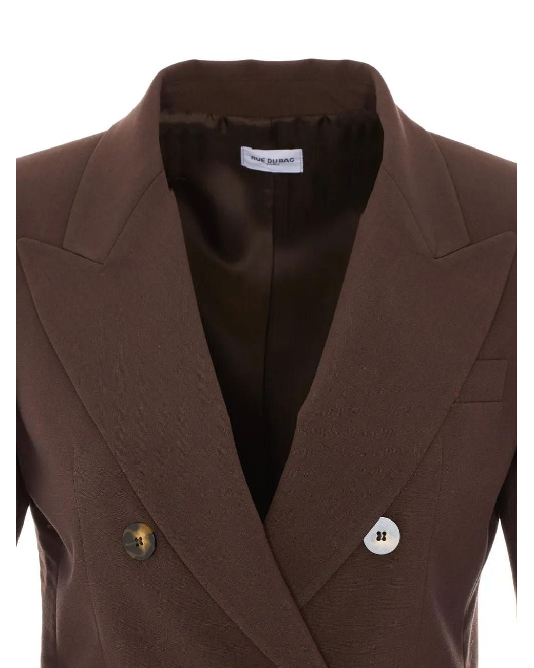 RUE DU BAC Brown Double-Breasted Blazer