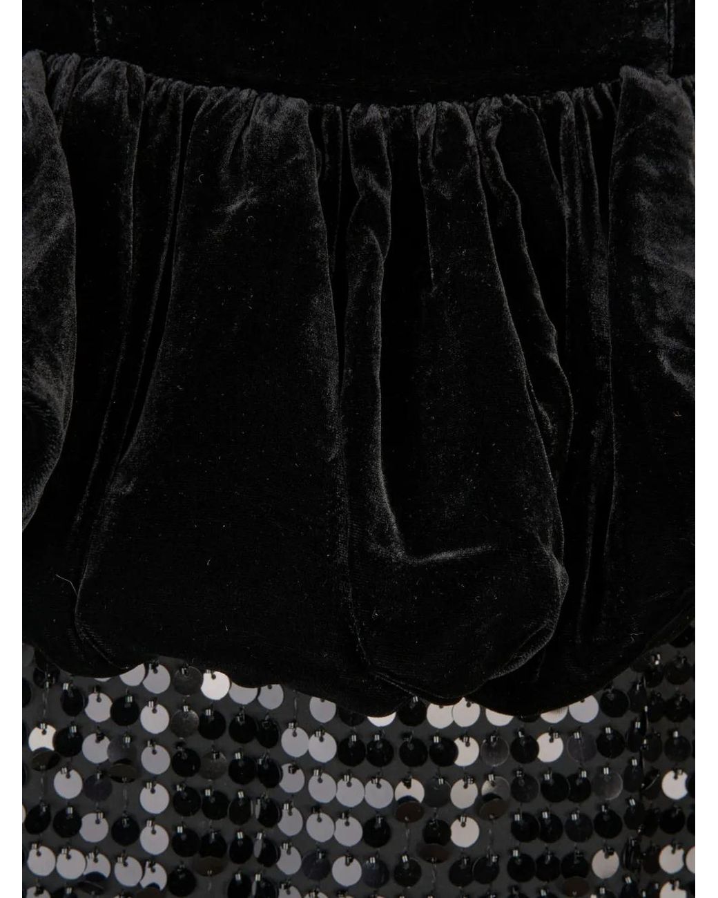 ROTATE BIRGER CHRISTENSEN Black Sequins Maxi Peplum Dress
