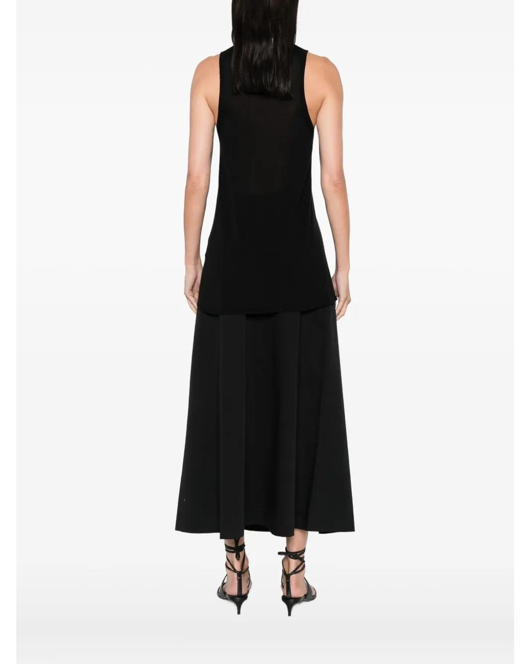 Totême Black Scoop-Neck Tank Top