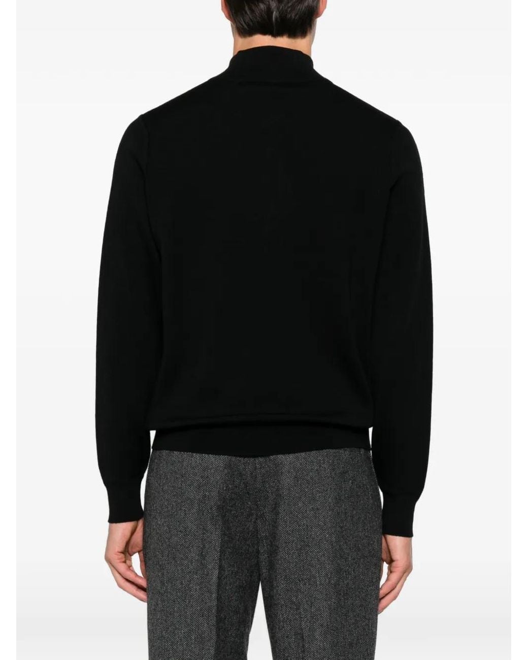 FILIPPO DE LAURENTIIS Black Half-Zip Sweater for men