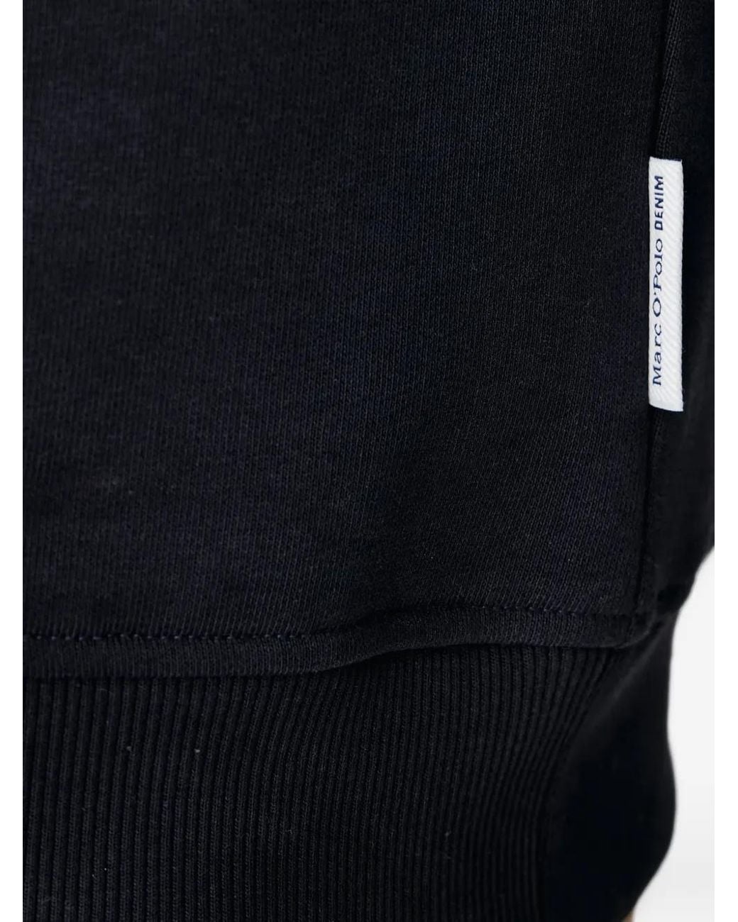Marc O' Polo Blue Quarter-Zip Ribbed-Trim Cotton Sweatshirt for men