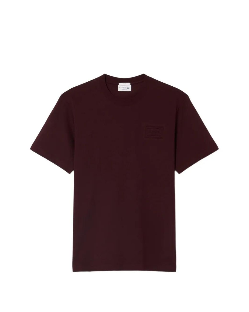 Lacoste Red Embossed Branding Jersey T-Shirt