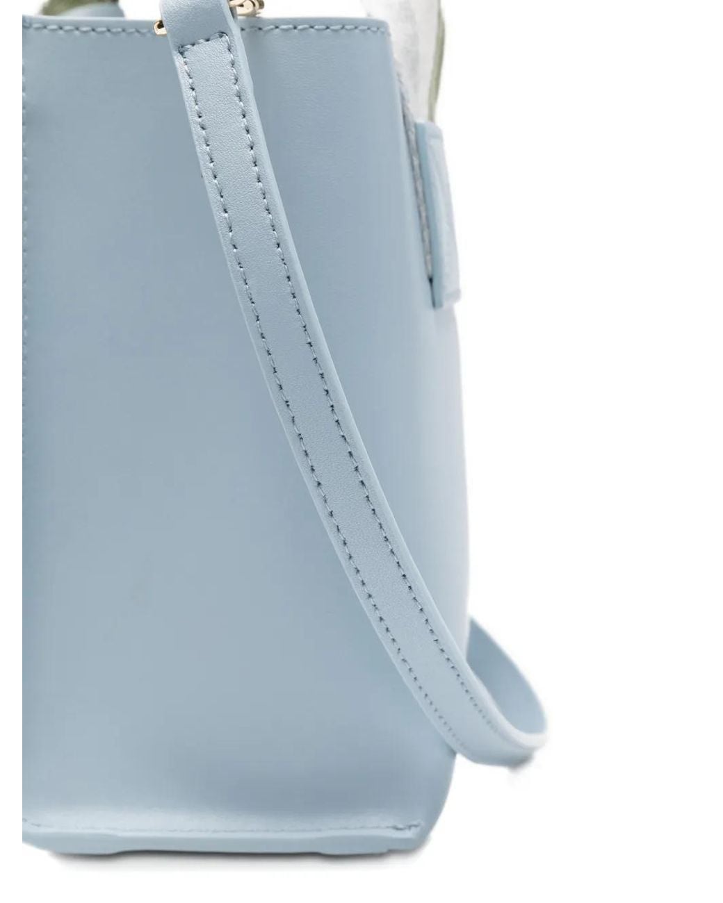 Furla Blue Logo-Print Panelled Tote Bag