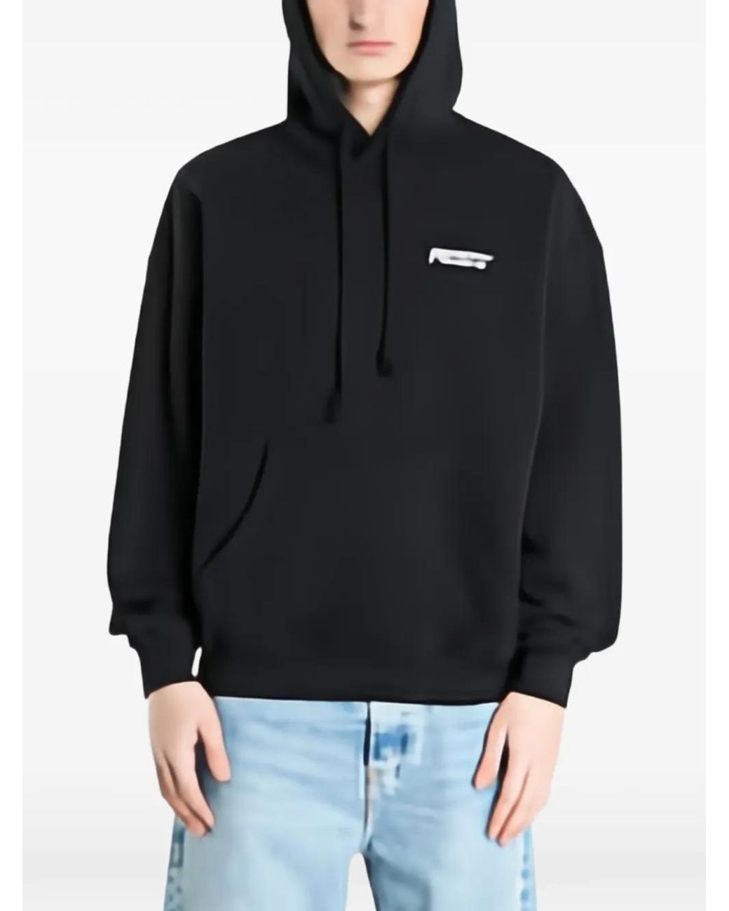 Prosto. Black Wear The Street Logo-Print Drawstring Hoodie for men