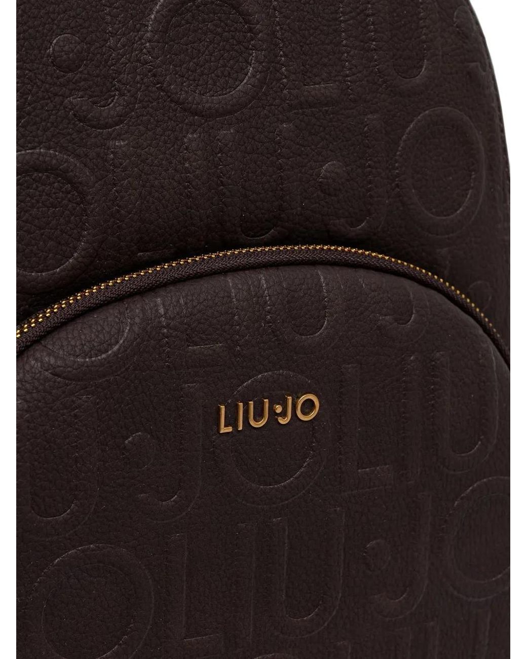 Liu Jo Black Logo-Embossed Backpack