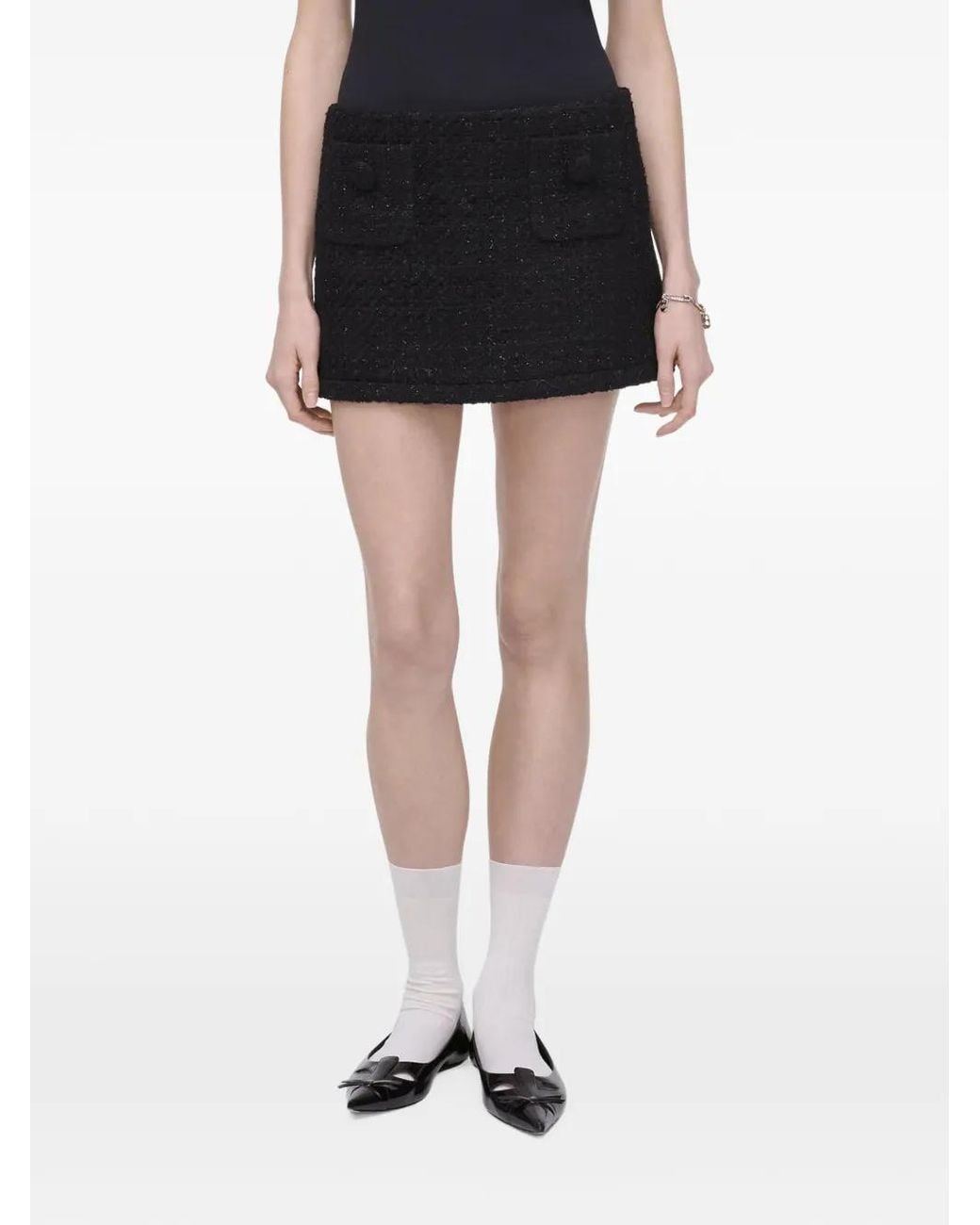 Marc Jacobs Tweed Mini-Rok in het Black