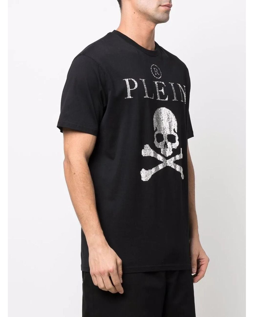 Philipp Plein Black Crystal-Embellished T-Shirt