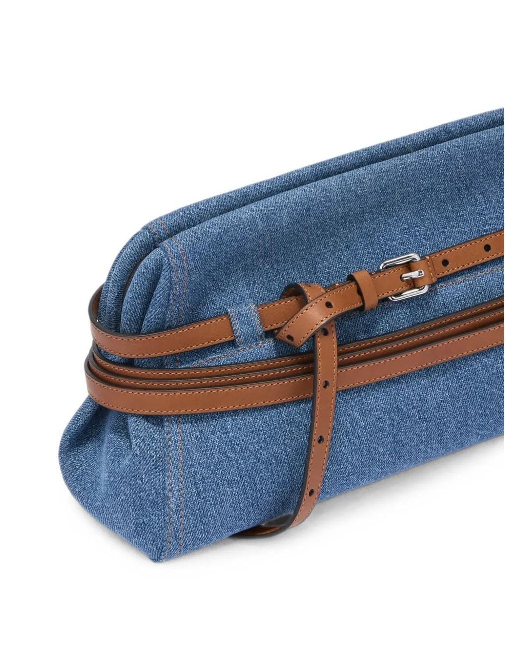 Moschino Blue Tie Me Large Clutch Bag