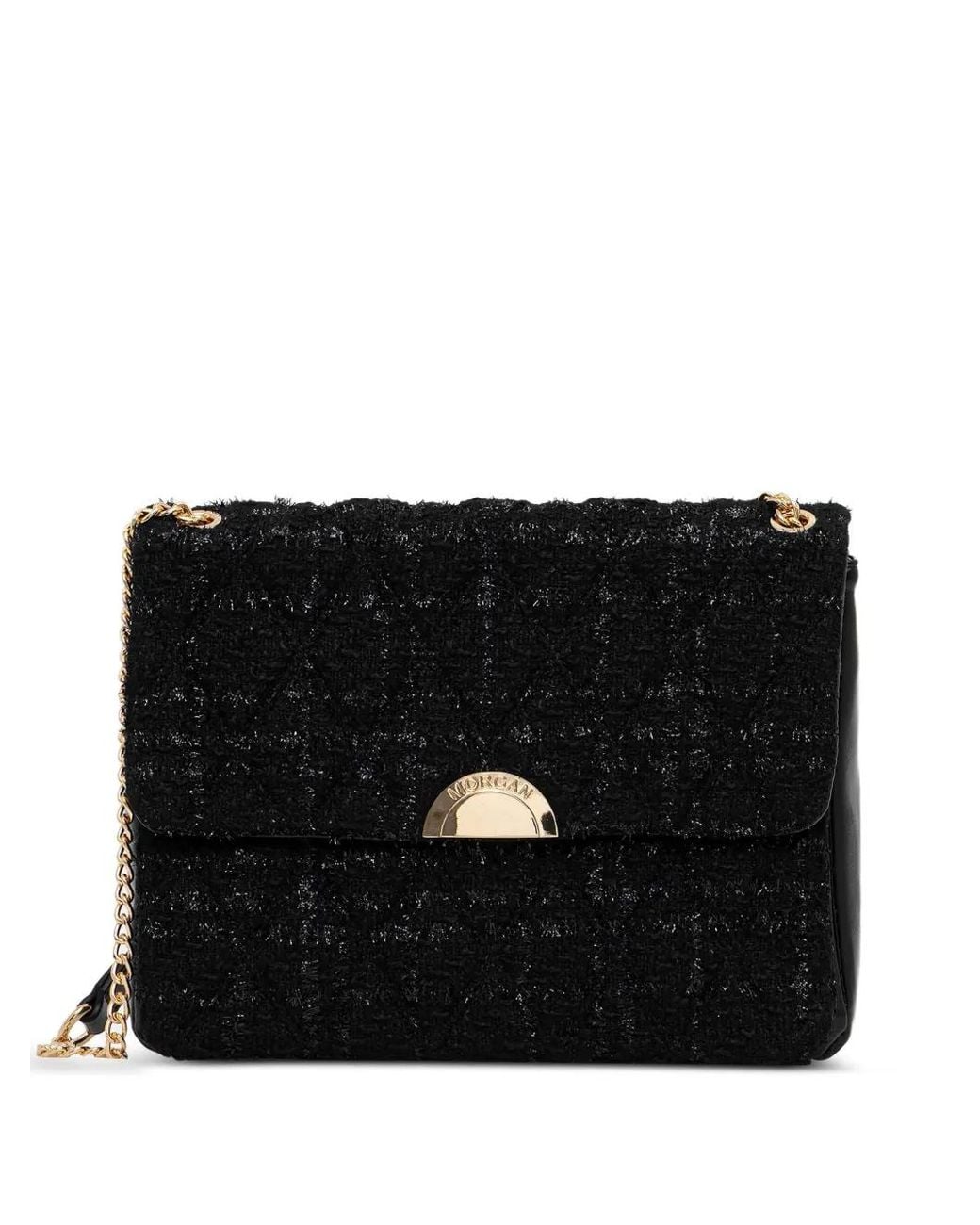 Borsa A Tracolla Trapuntata di Morgan in Black