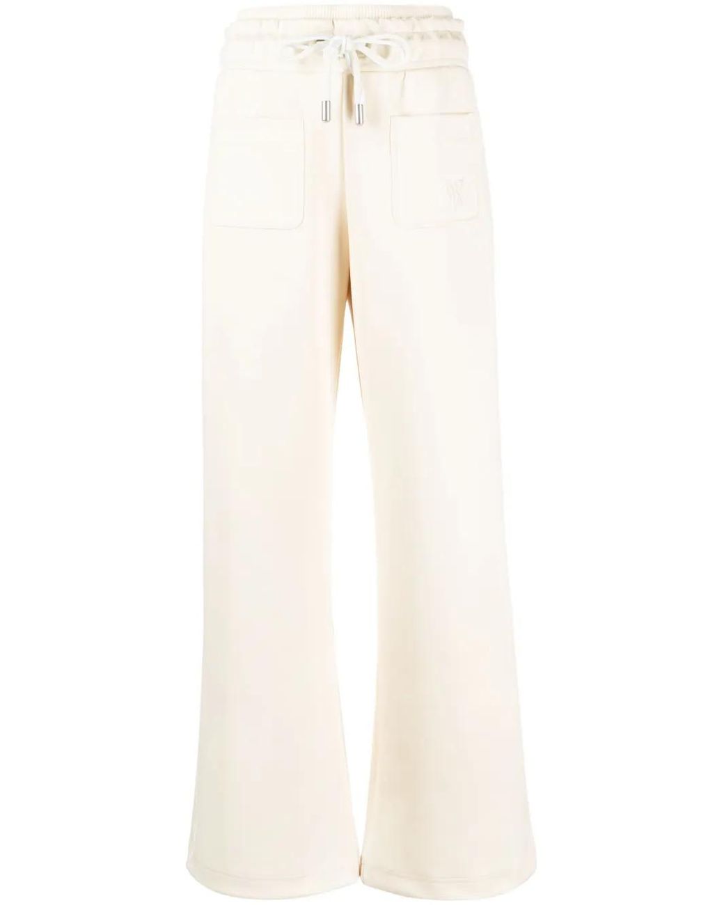 Off-White c/o Virgil Abloh White Logo-Embroidered Flared Track Pants