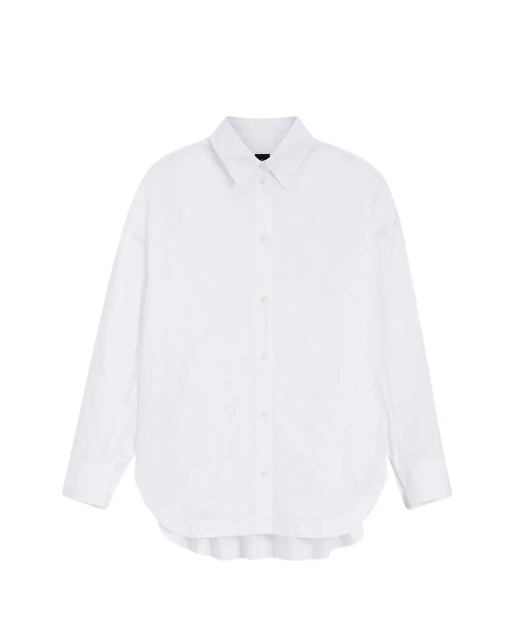 Boss White Oversized-Fit Cotton Shirt