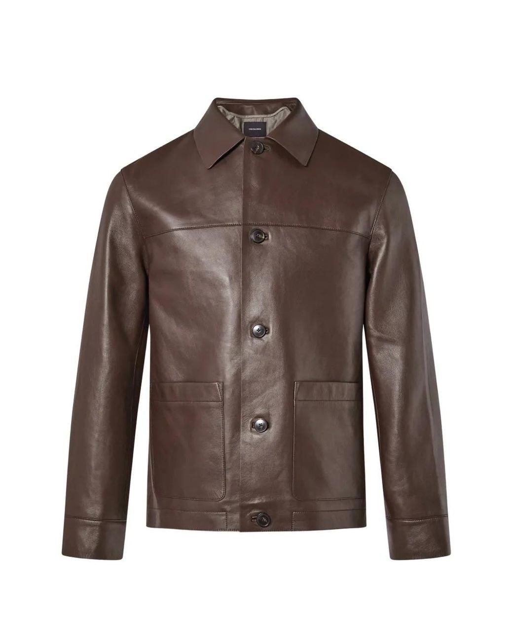 Yves Salomon Brown Leather Jacket for men