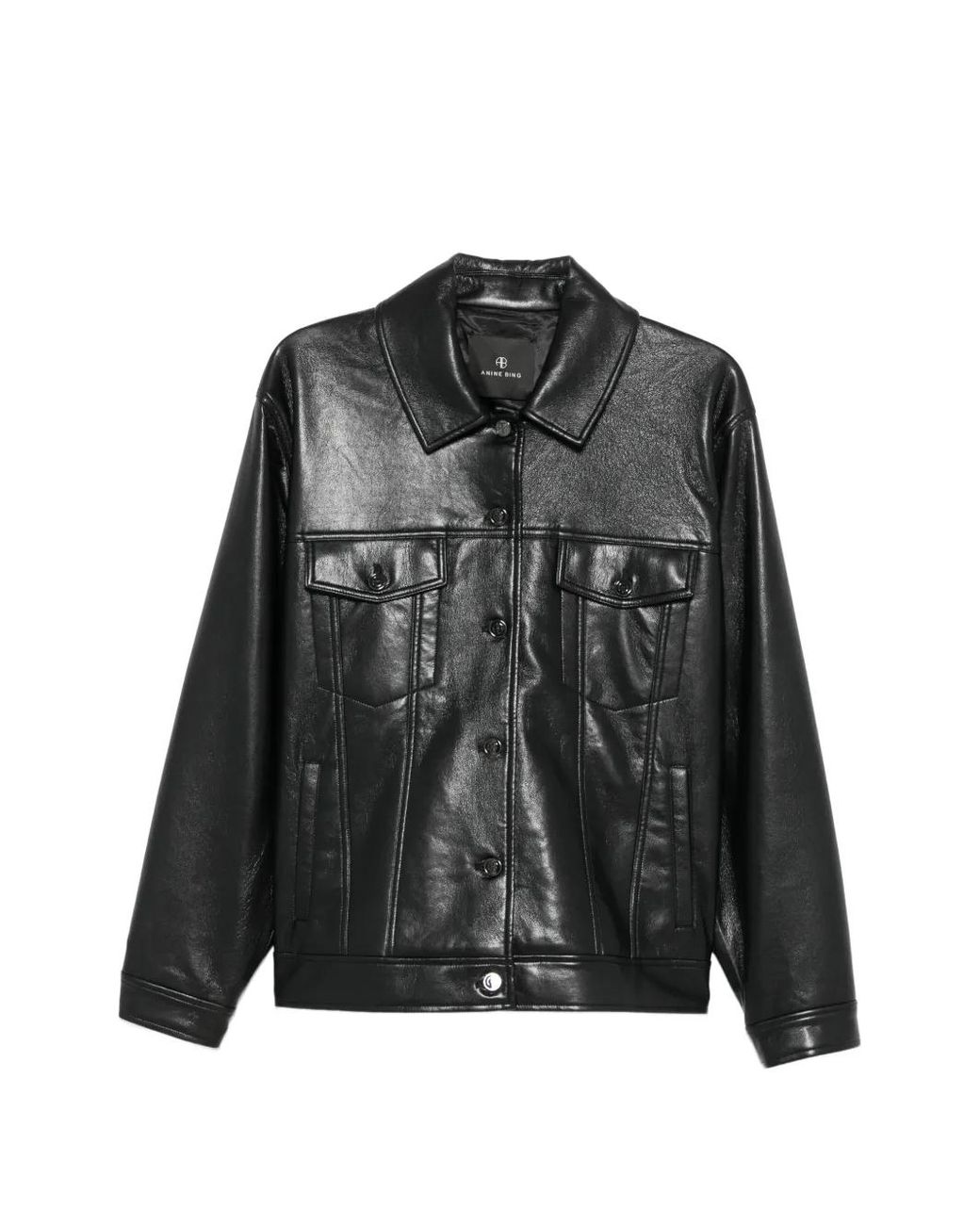 Anine Bing Black Calf Leather Jacket
