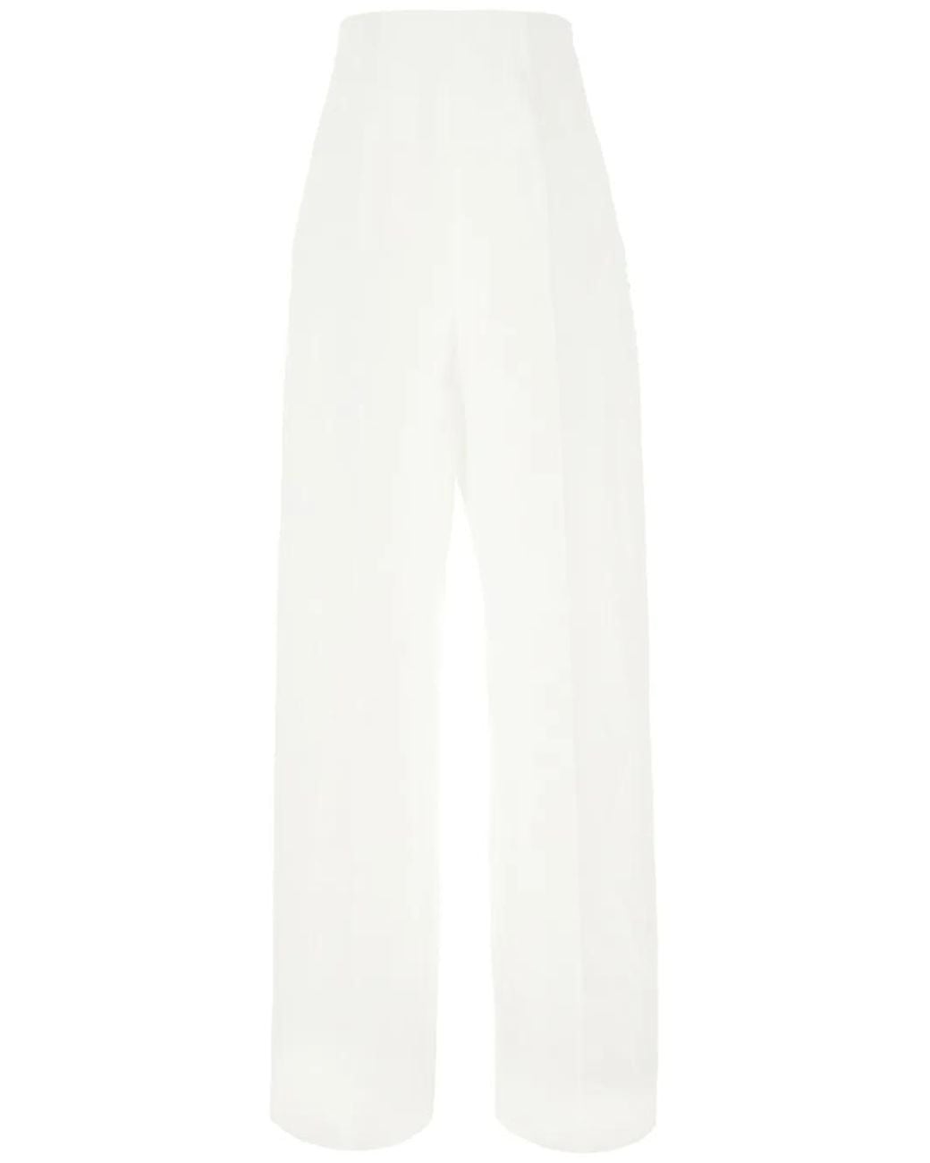 Sportmax White Gebe Straight-Leg Trousers
