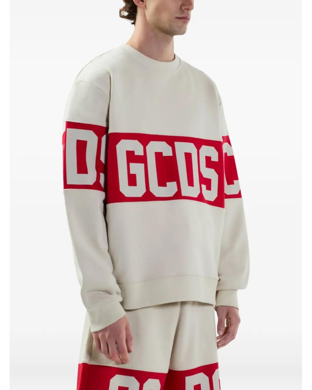 Gcds Pink Logo Stripe Sweater for men