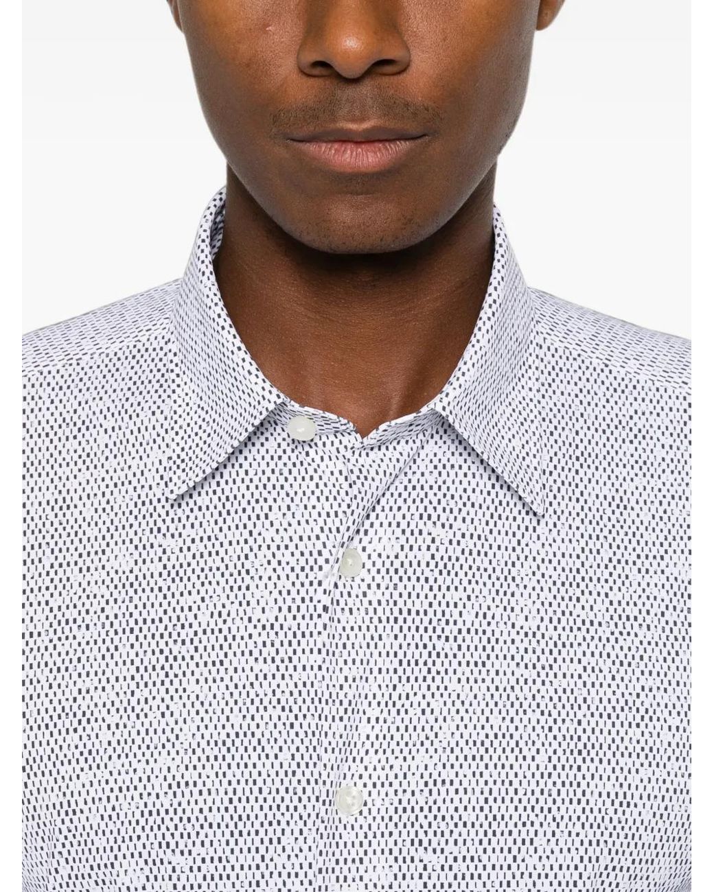 Boss White Slim-Fit Performance Shirt for men