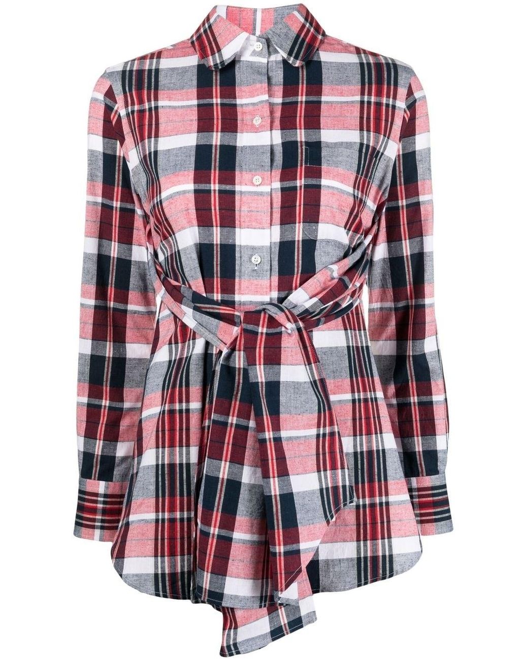 red open back shirt