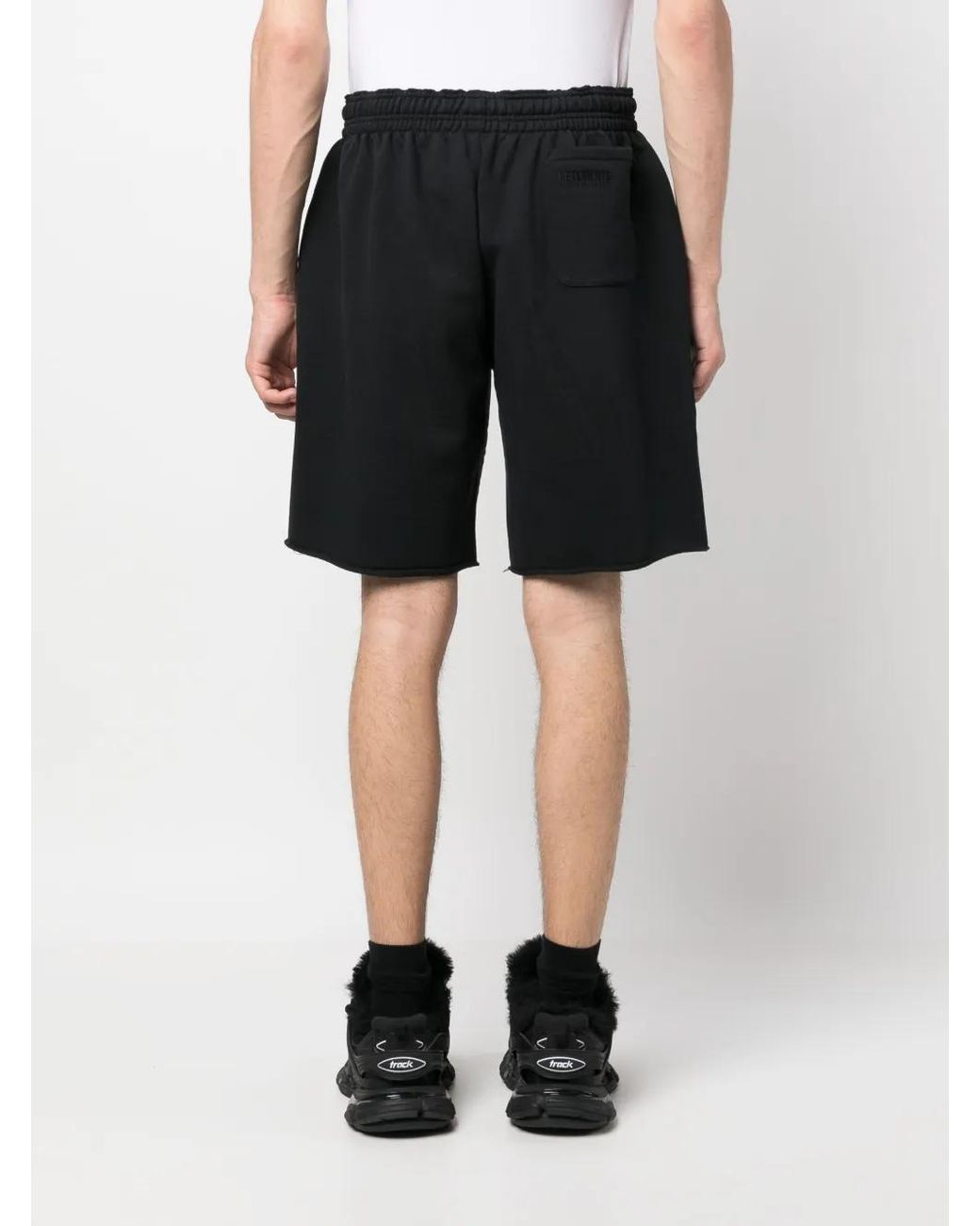 Vetements Black Knielange Shorts Mit Logo-Print