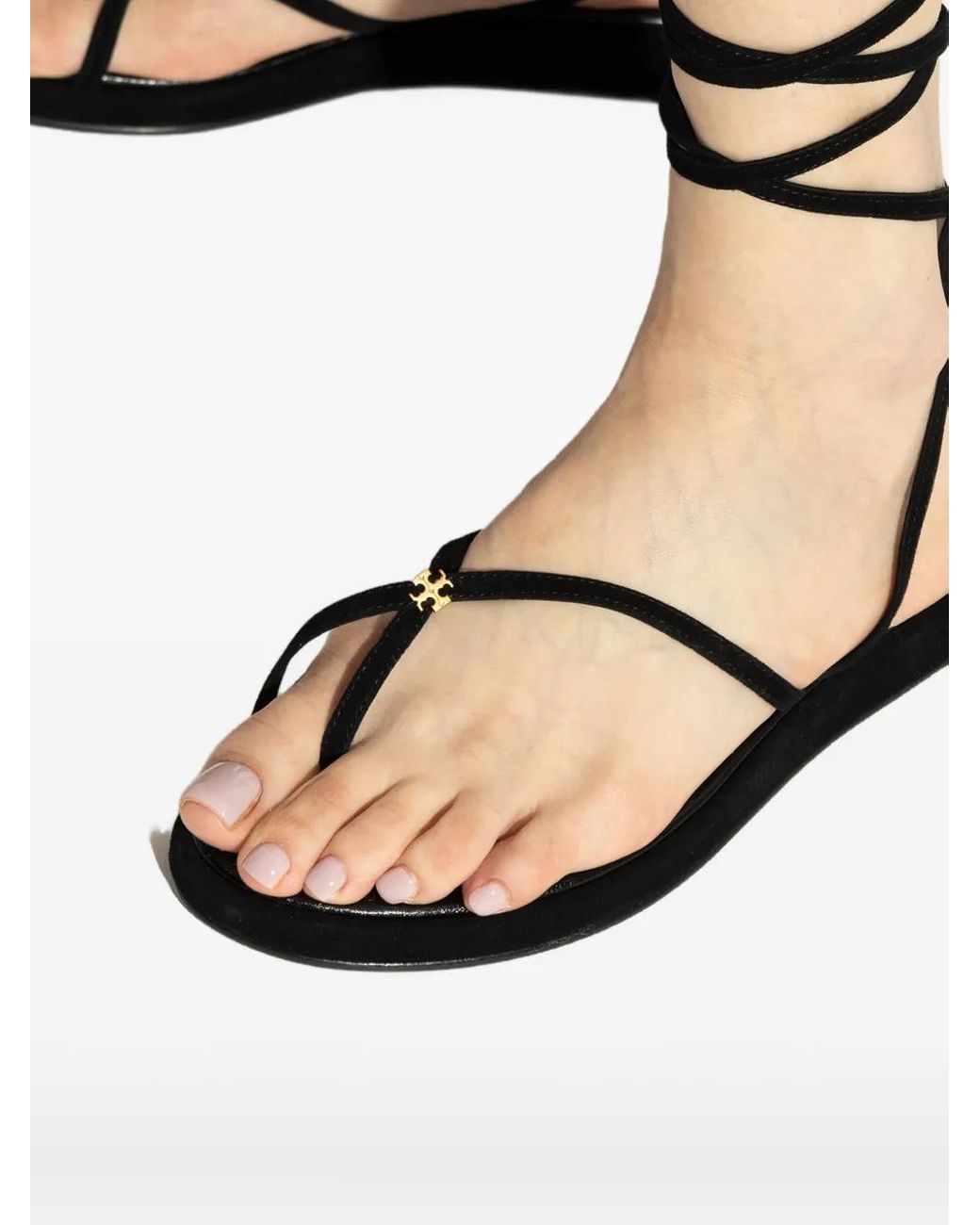 Tory Burch Black Gewickelte Capri Sandalen