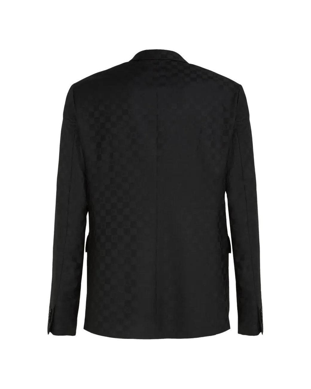 Karl Lagerfeld Black Checked Double-Breasted Blazer for men