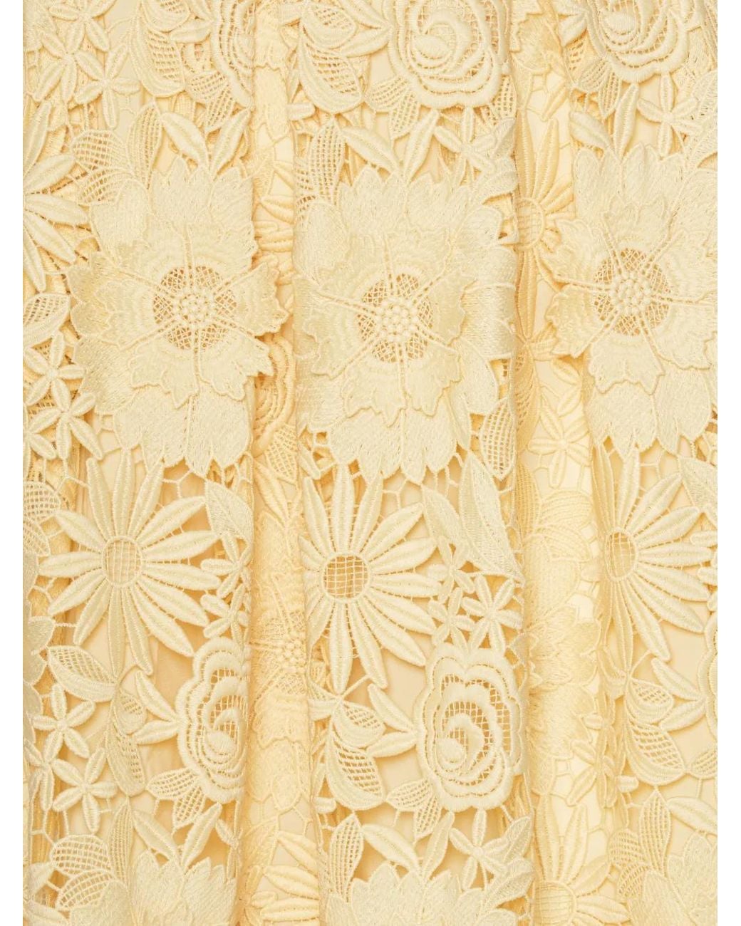 ROTATE BIRGER CHRISTENSEN White 3D Lace Midi Skirt