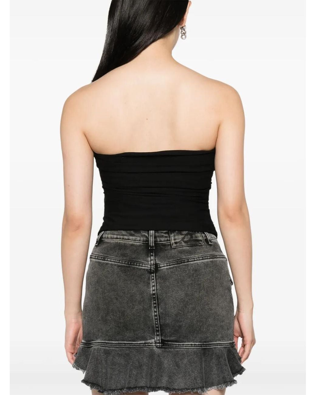 Moschino Black Ruched Bandeau Top