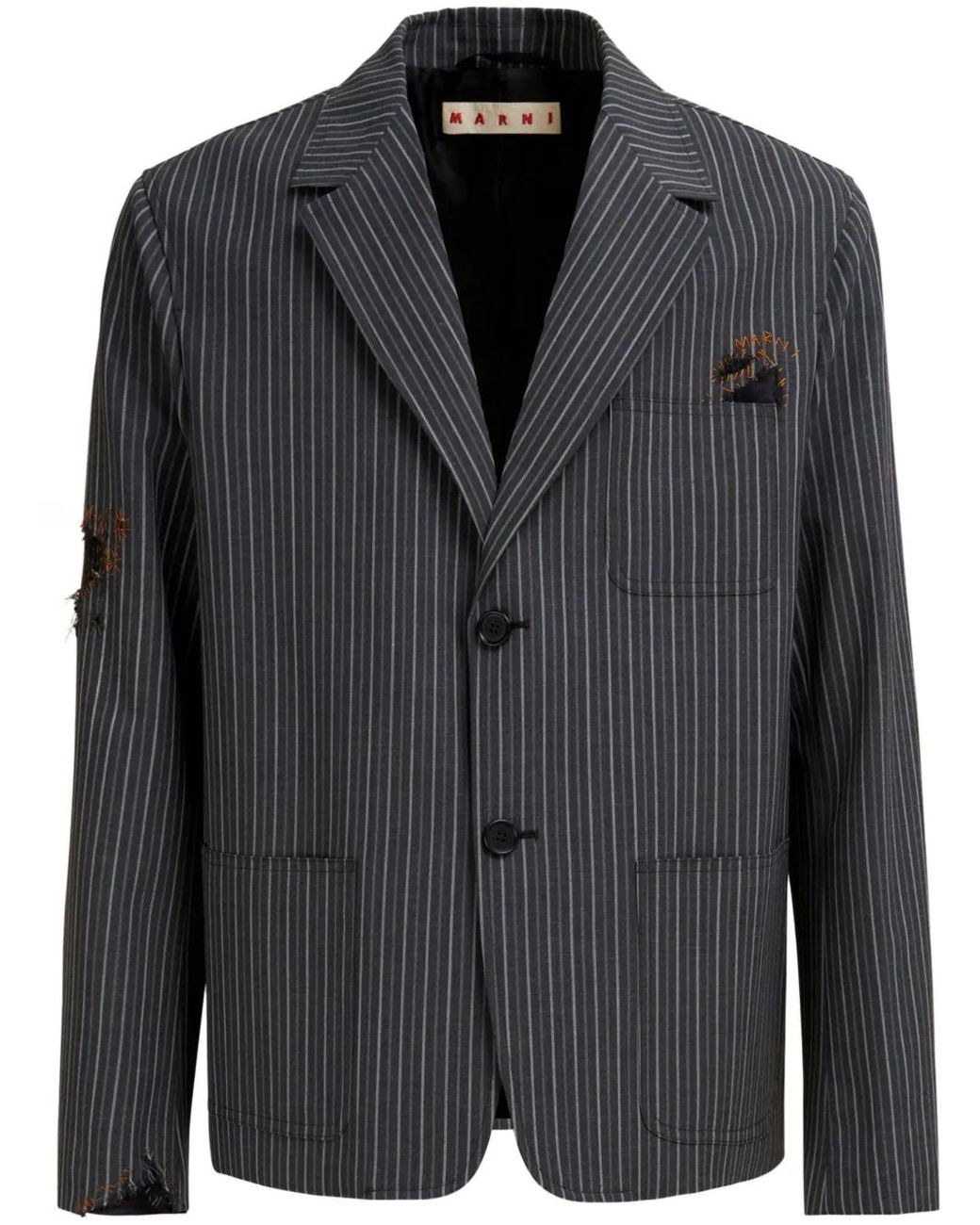 Blazer Rayé À Effet Usé Marni pour homme en coloris Black