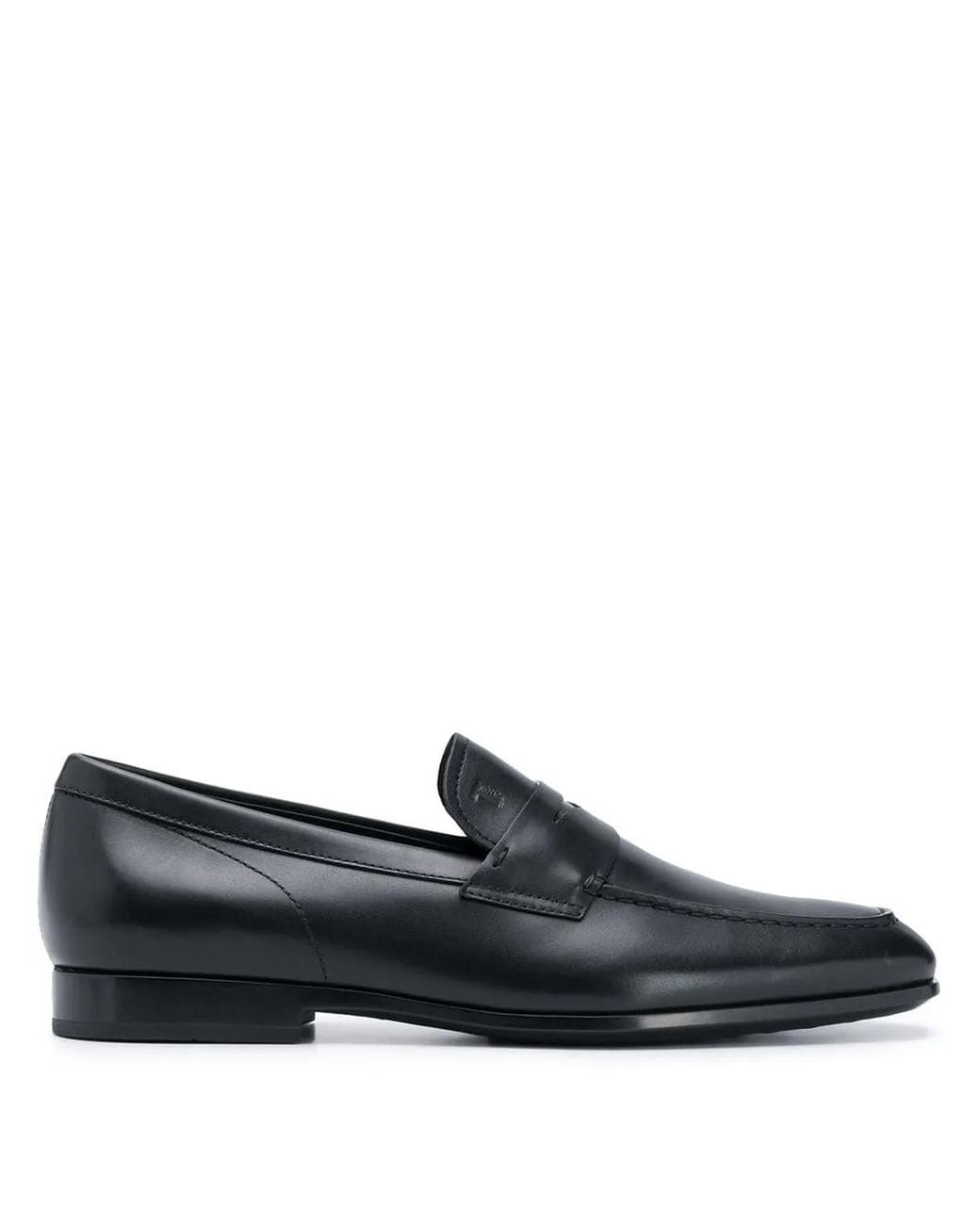 Tod's Black Classic Leather Loafers With Penny Bar for men