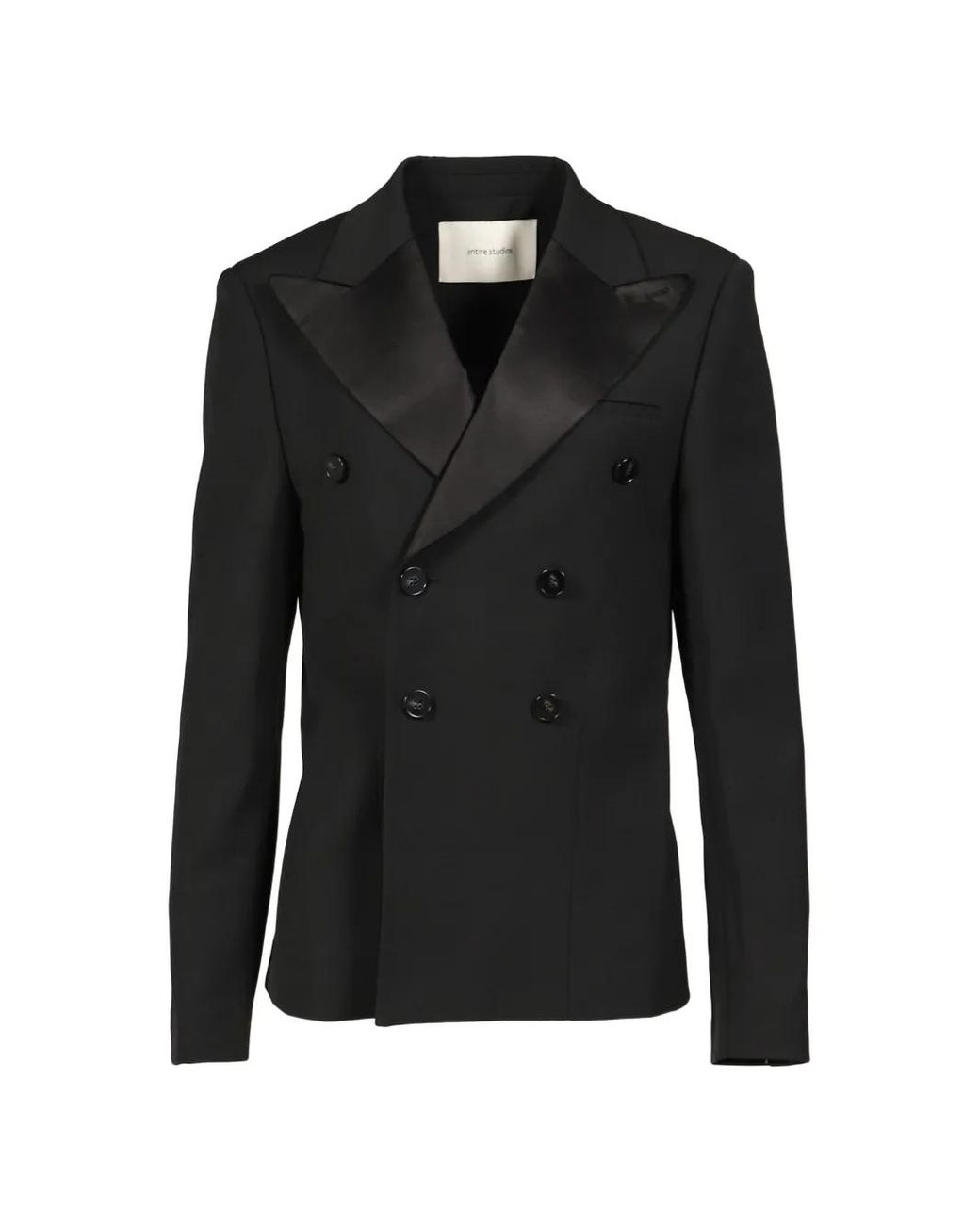 Entire studios Black Double-Breasted Mason Jacket