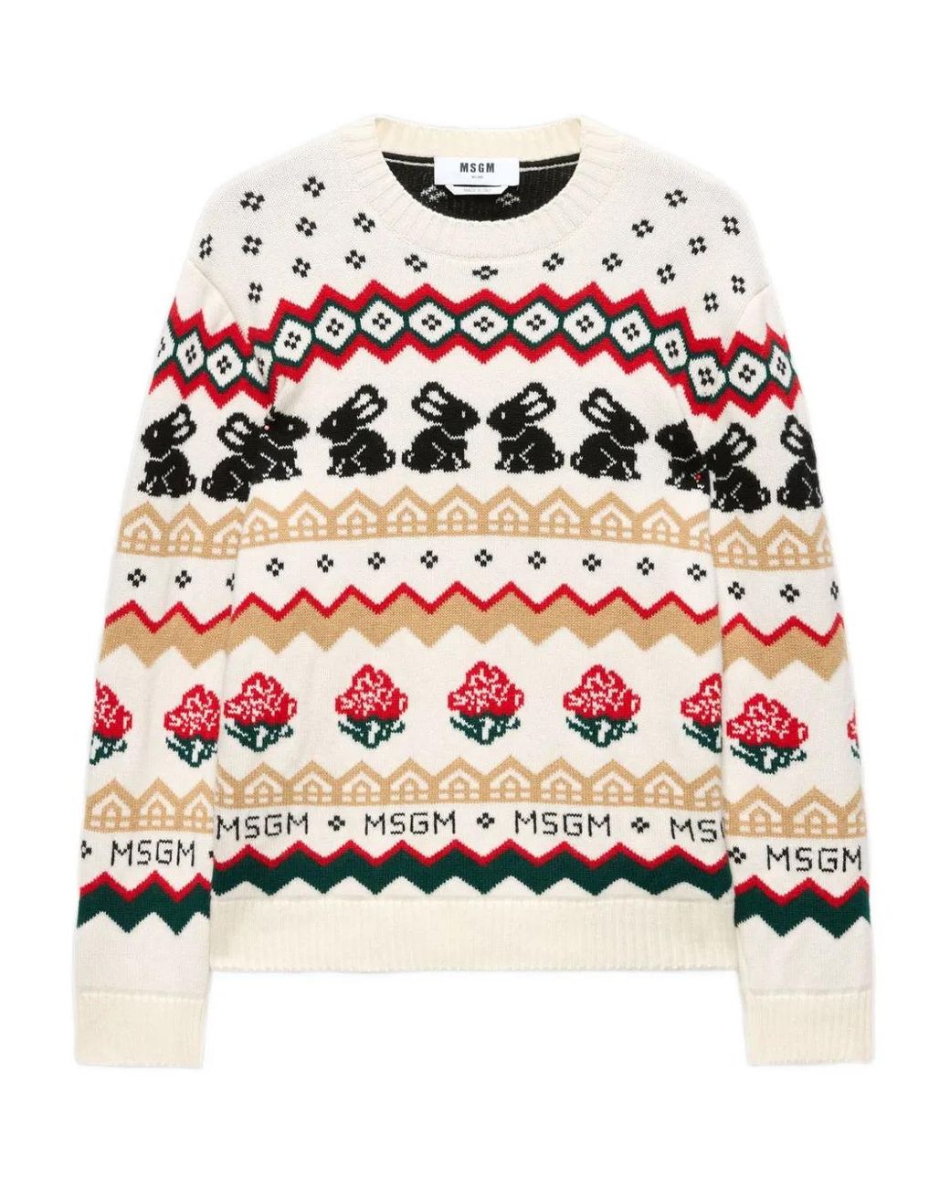 MSGM Red Wool Blend Sweatshirt
