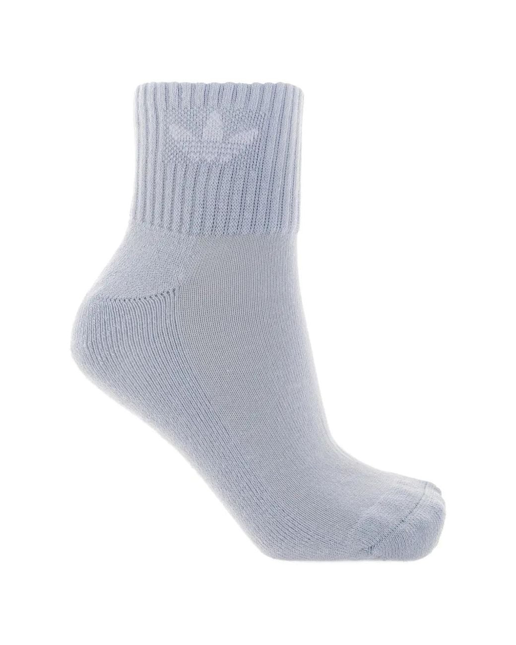 Adidas White Logo-Embroidered Ribbed Socks (Set Of Six)
