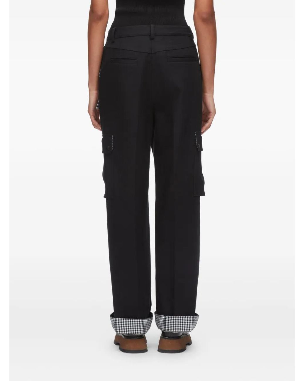3.1 Phillip Lim Black Cuffed-Hem Cargo Trousers