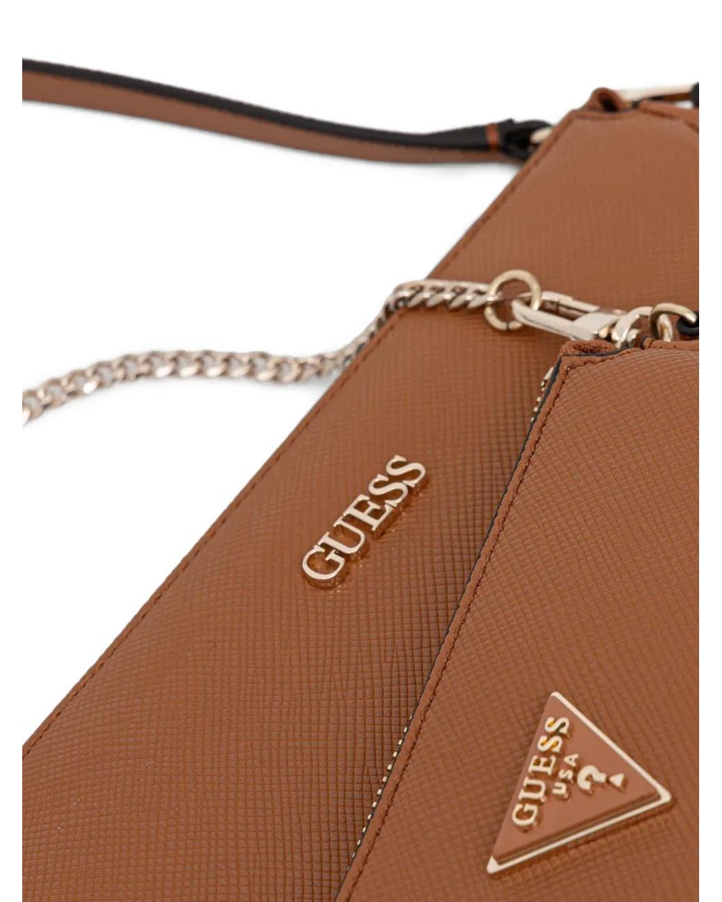 Guess Brown Mini Noelle Logo Cross Body Bag