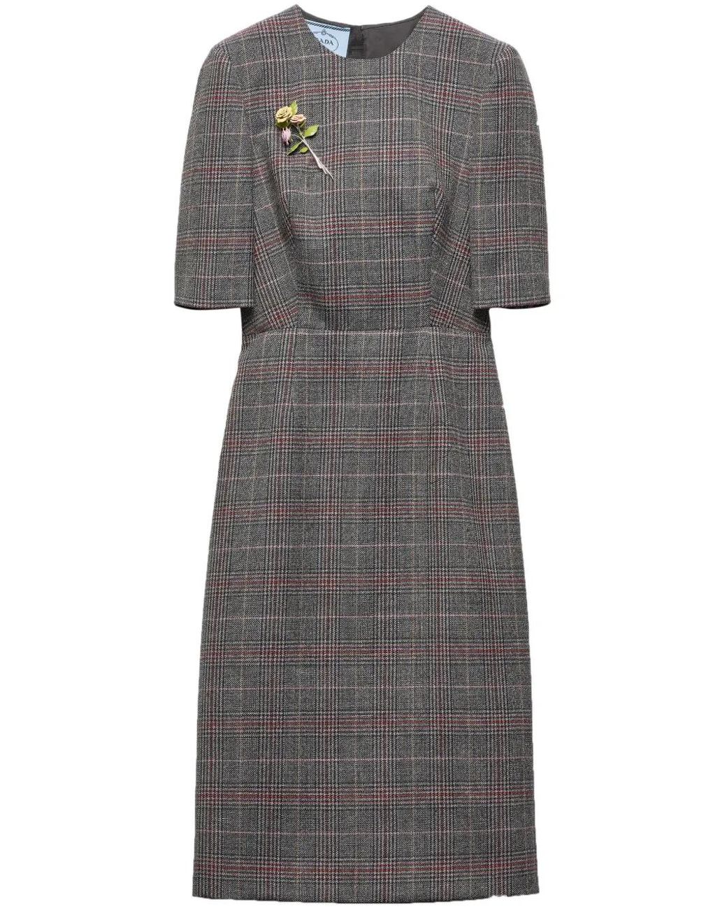 prada grey dress Prada Pewter Silk Dress  Mirth Vintage