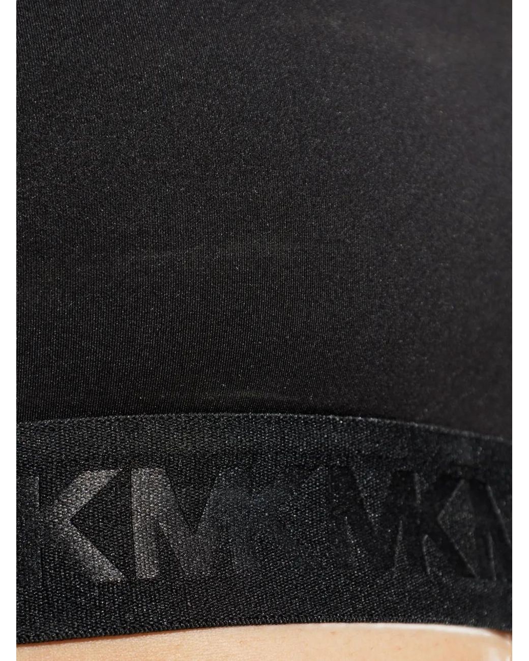 MICHAEL Michael Kors Black Logo-Tape Sports Bra