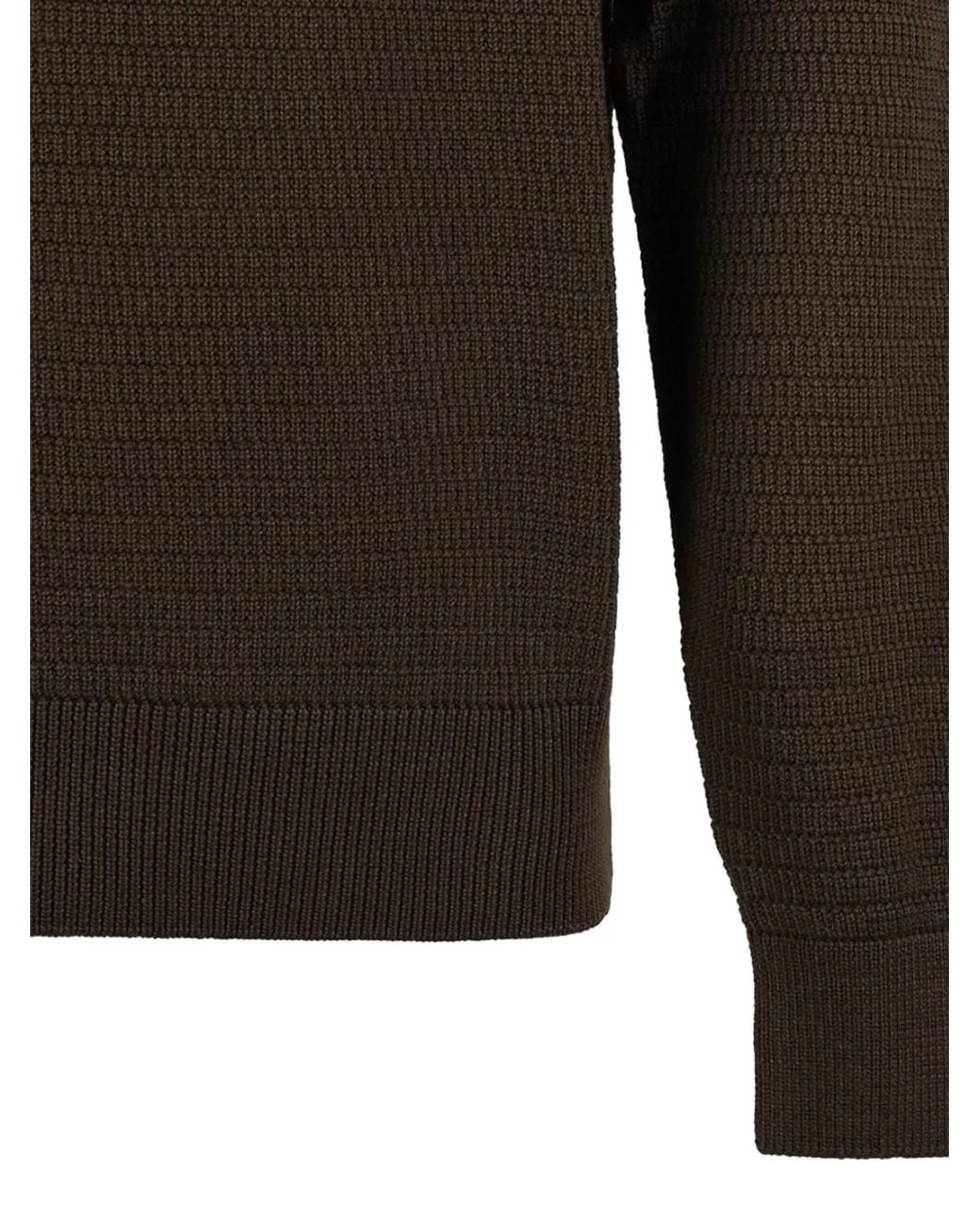 Boss Brown Textured Sweater for men