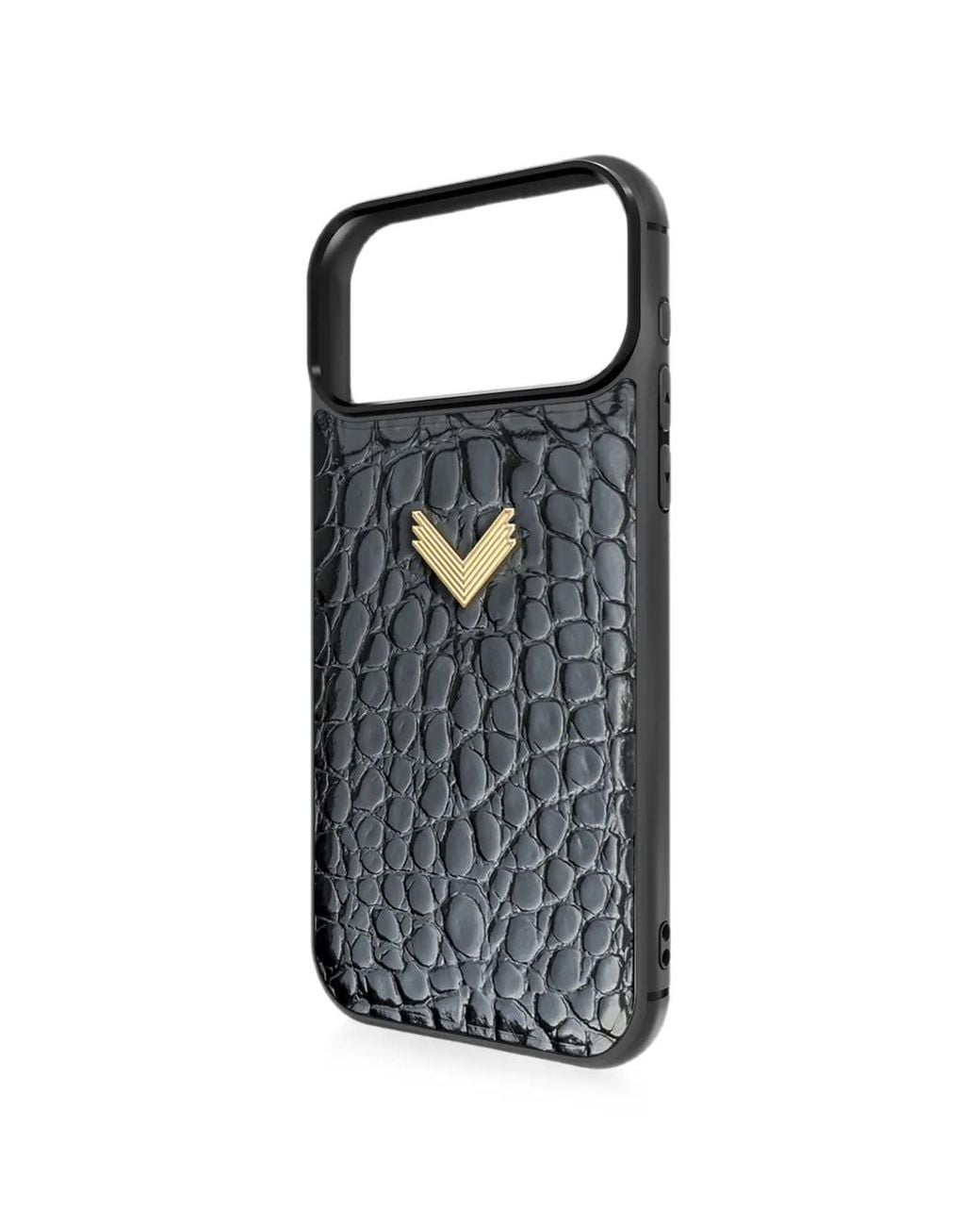 Velante Black Croc-Effect Leather Iphone 18 Pro Case