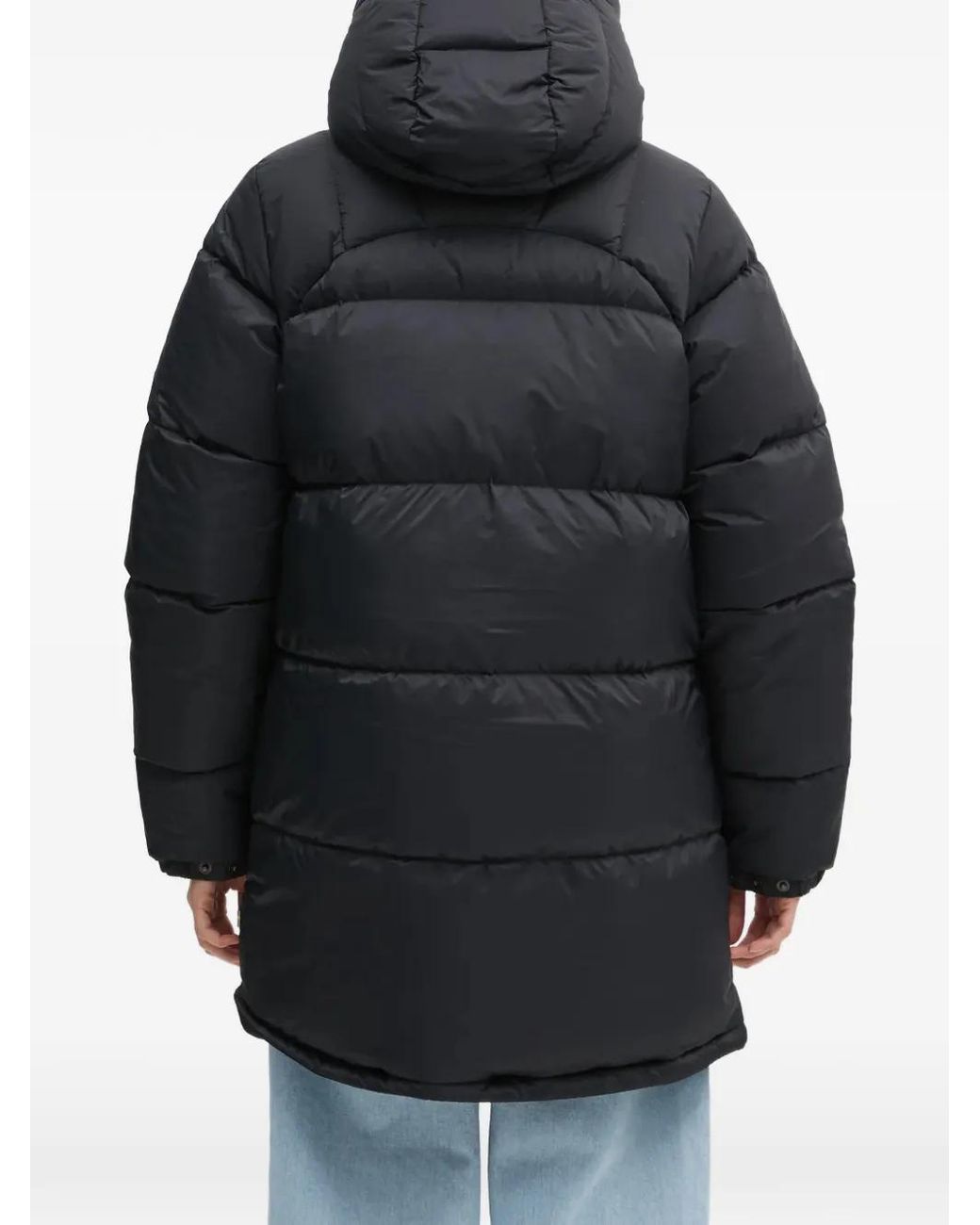 Fjallraven Black Logo-Detail Padded Coat