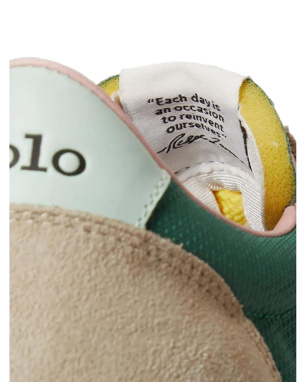 Polo Ralph Lauren Green Prl Trail125 Logo-Patch Panelled Sneakers