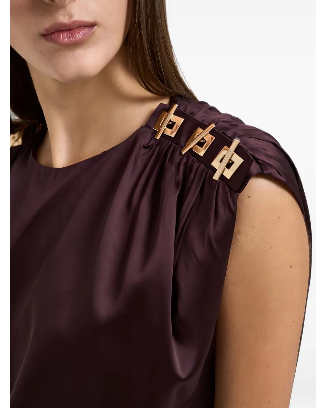 Danamé Purple Nerina-Tone Hardware Gathered Top