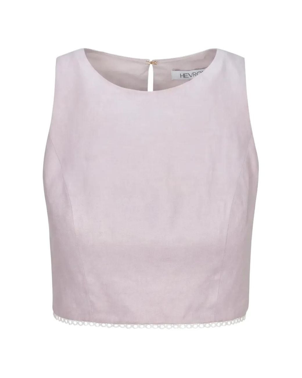 Hevron Pink Terrel Crochet-Trim Sleeveless Top