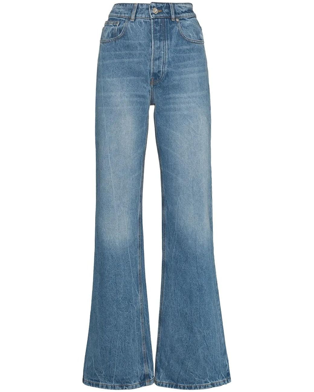 Rabanne Blue High-Rise Wide-Leg Jeans