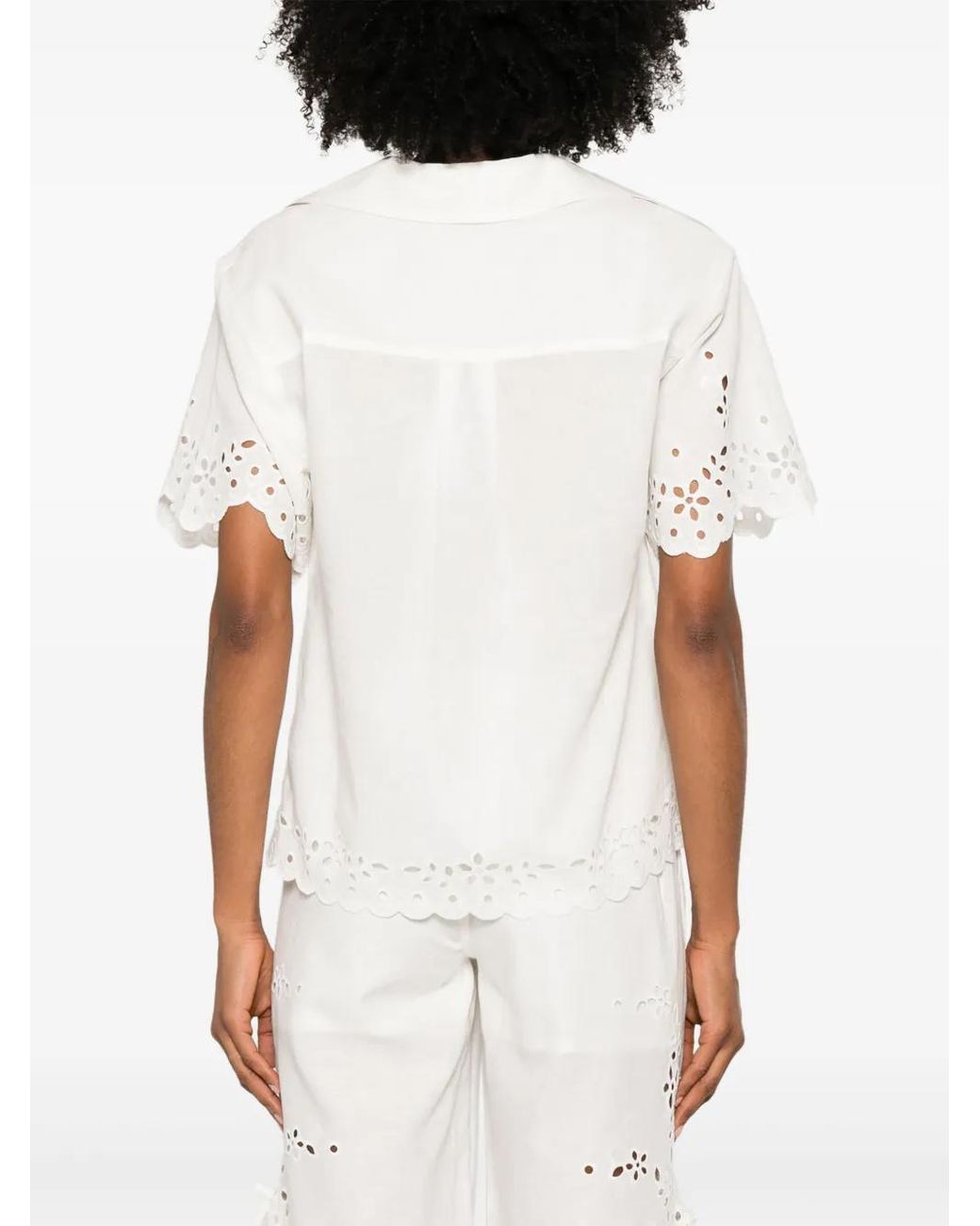 Self-Portrait White Embroidered Shirt