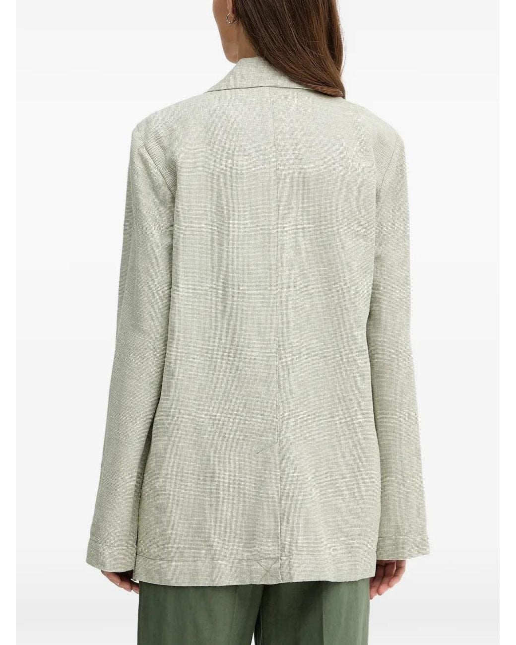 Benetton Gray Double-Breasted Pocketed Blazer
